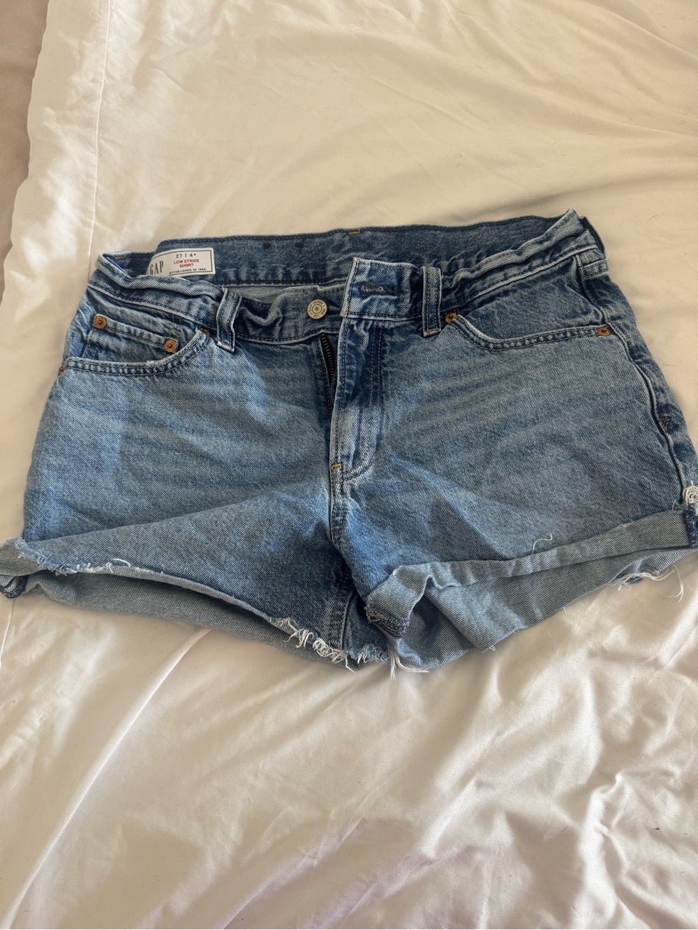 GAP Light Blue Rolled Hem Denim Shorts